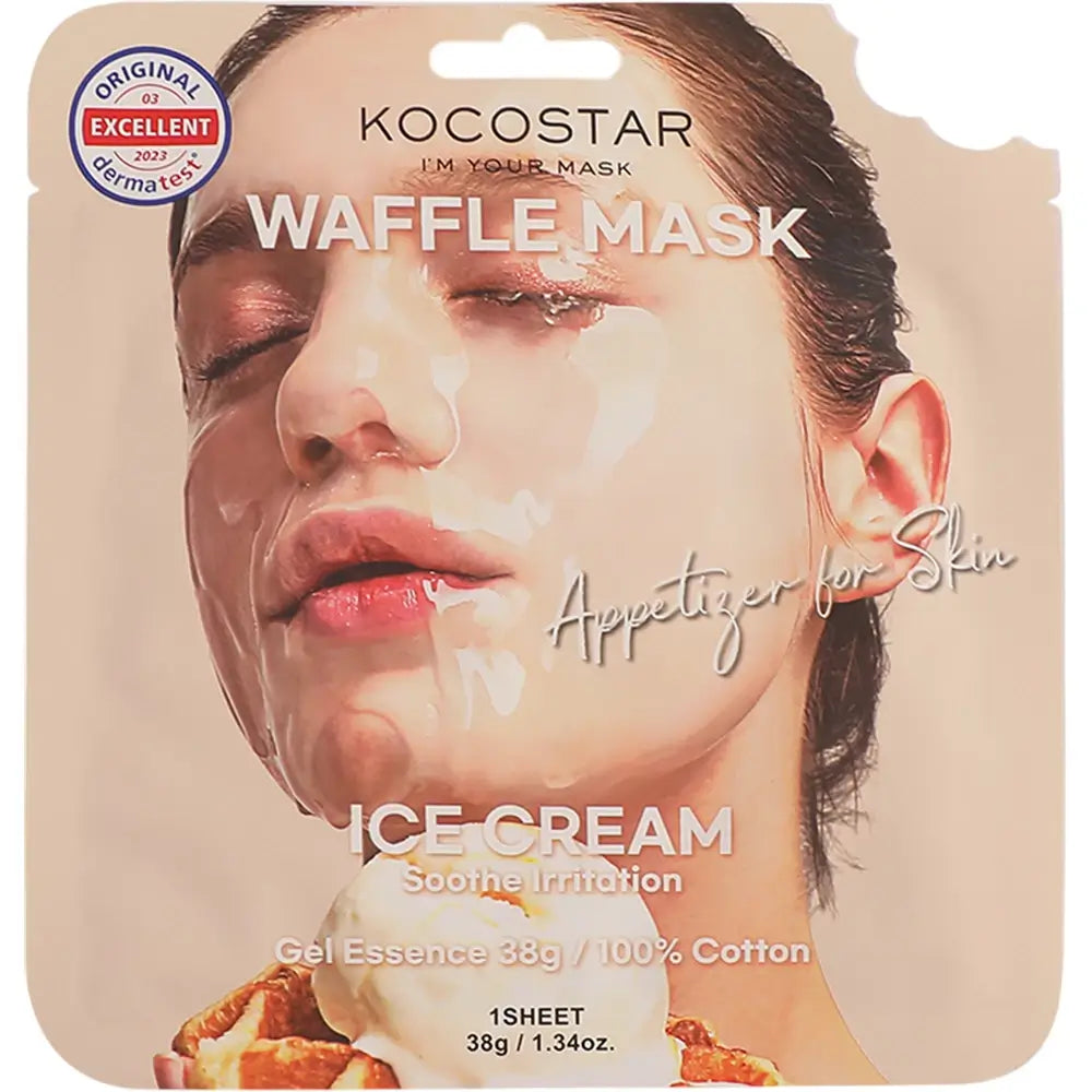 KOCOSTAR Waffle Mask Ice Cream Maske - Feuchtigkeitsspendend und Beruhigend, 38g