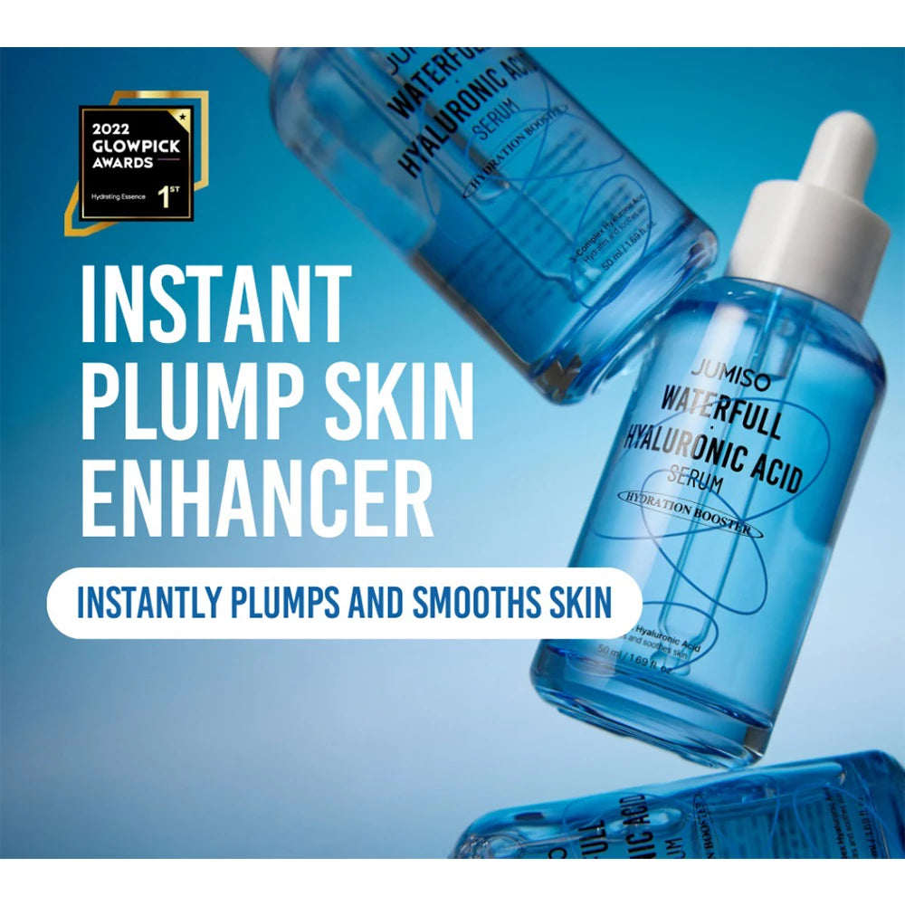 JUMISO Waterfull Hyaluronic Acid Serum Renew - Gesichtsserum mit Hyaluronsäure und Panthenol zur Hydratation und Pflege der Haut - 50 ml