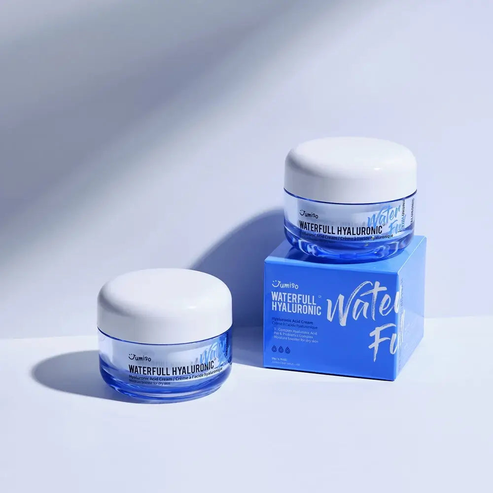 JUMISO Waterfull Gesichtscreme Intensive Feuchtigkeitspflege - mit Hyaluronsäure und Probiotika für Festigkeit und Ausstrahlung, 50 ml