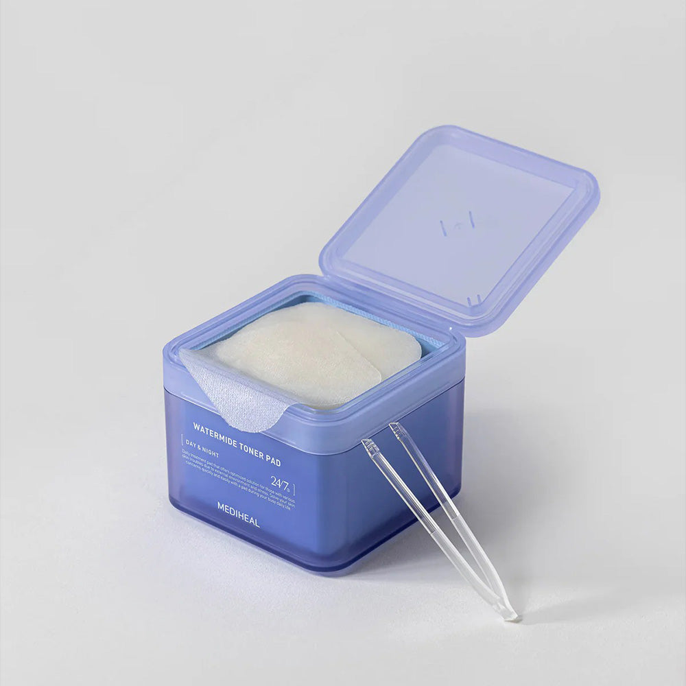 MEDIHEAL Watermide Moisture Pad - toner de fata dischete formulat cu acid hialuronic si squalane, care contribuie la hidratarea pielii si la revigorarea tenului cu aspect obosit- 100 buc