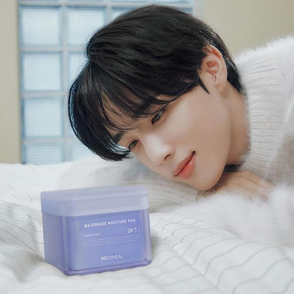 MEDIHEAL Watermide Moisture Pad - toner de fata dischete formulat cu acid hialuronic si squalane, care contribuie la hidratarea pielii si la revigorarea tenului cu aspect obosit- 100 buc