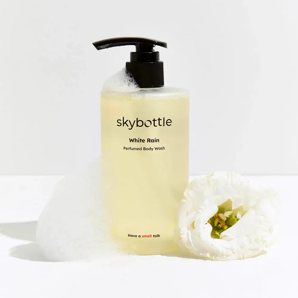 SKYBOTTLE White Rain Duschgel - mit Bergamotte und Tuberose, verwandelnd für ein sensorisches Erlebnis und seidige Haut - 300 ml