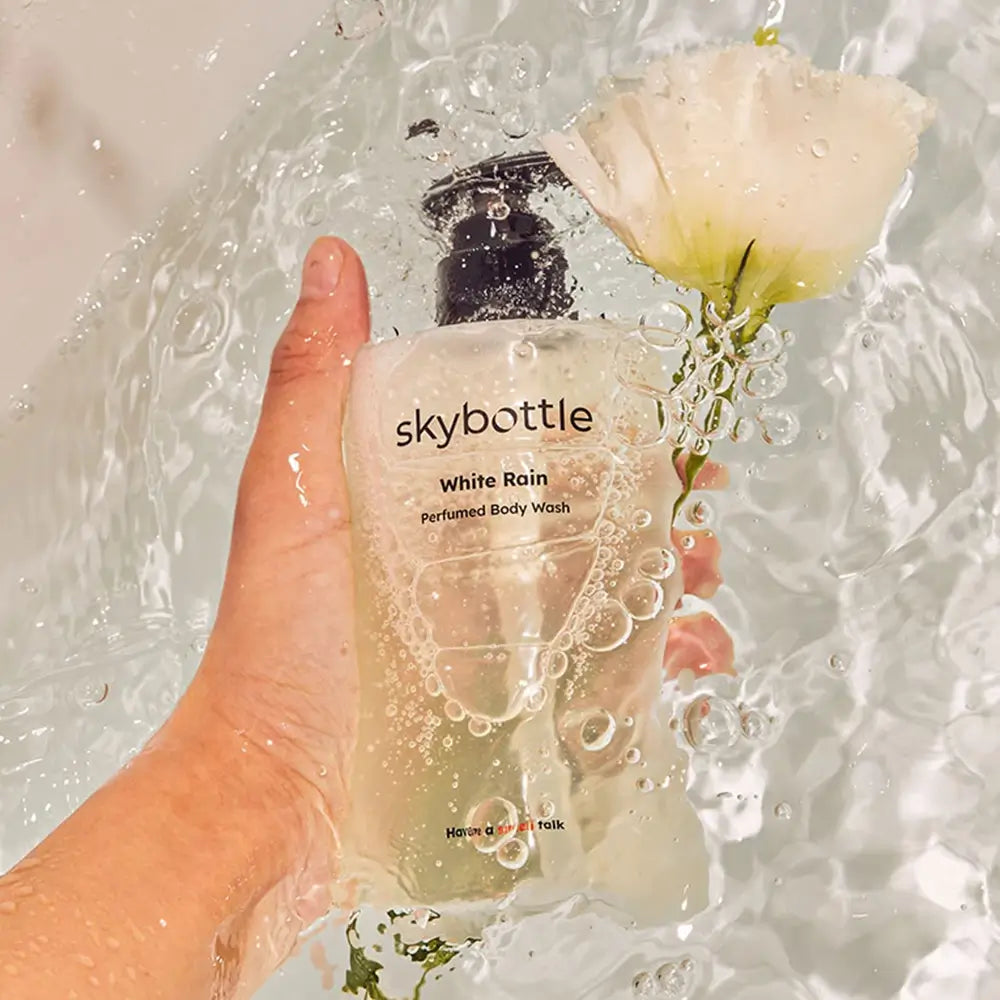 SKYBOTTLE White Rain Duschgel - mit Bergamotte und Tuberose, verwandelnd für ein sensorisches Erlebnis und seidige Haut - 300 ml