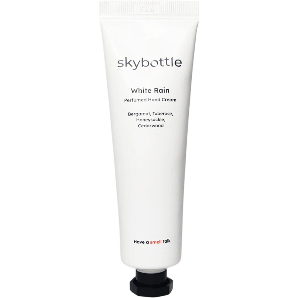 SKYBOTTLE White Rain Handcreme - Handcreme mit Sheabutter und Hyaluronsäure, die zur Hautfeuchtigkeit und zum Hautkomfort beiträgt - 30 ml