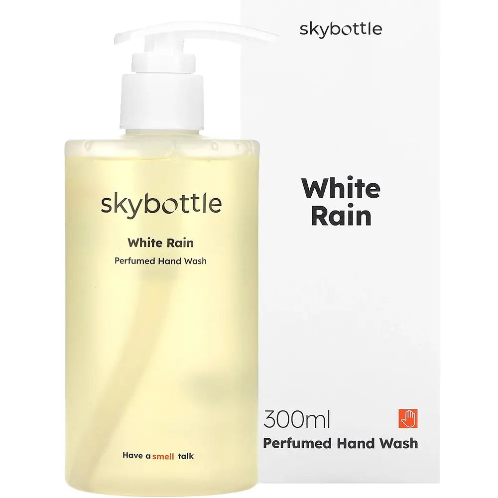 SKYBOTTLE White Rain Duschgel für die Hände - flüssige Seife mit Sheabutter und Glycerin, die zur Hautfeuchtigkeit beiträgt und ein angenehmes Hautgefühl nach dem Händewaschen bewahrt - 300 ml