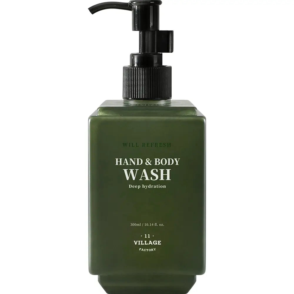 VILLAGE 11 FACTORY Will Refresh Hand And Body Wash - gel de dus formulat cu ulei de eucalipt si patchouli, care contribuie la curatarea pielii si la mentinerea confortului cutanat - 300 ml
