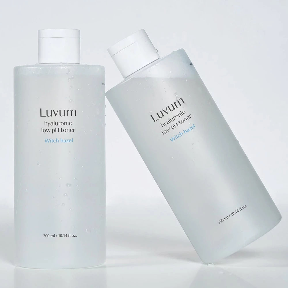 LUVUM Hamamelis Hyaluron pH-niedriger Toner - Gesichtswasser mit Hamameliswasser und Hyaluronsäure zur Feuchtigkeitsversorgung und Beruhigung empfindlicher Haut - 300 ml