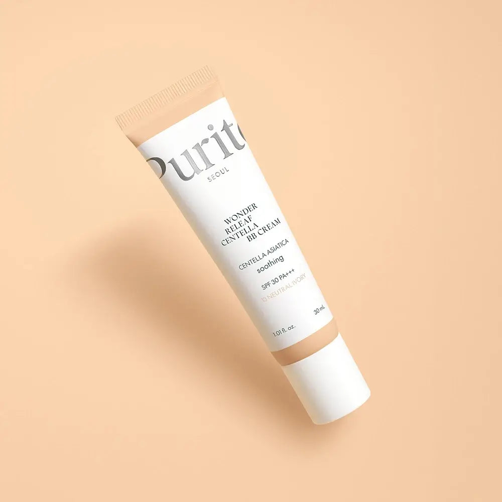 PURITO Wonder Releaf Centella BB Cream - getönte Gesichtscreme mit Centella Asiatica und Niacinamid zur Hauttonangleichung und Hautpflege - 30 ml - 13 Neutral Ivory