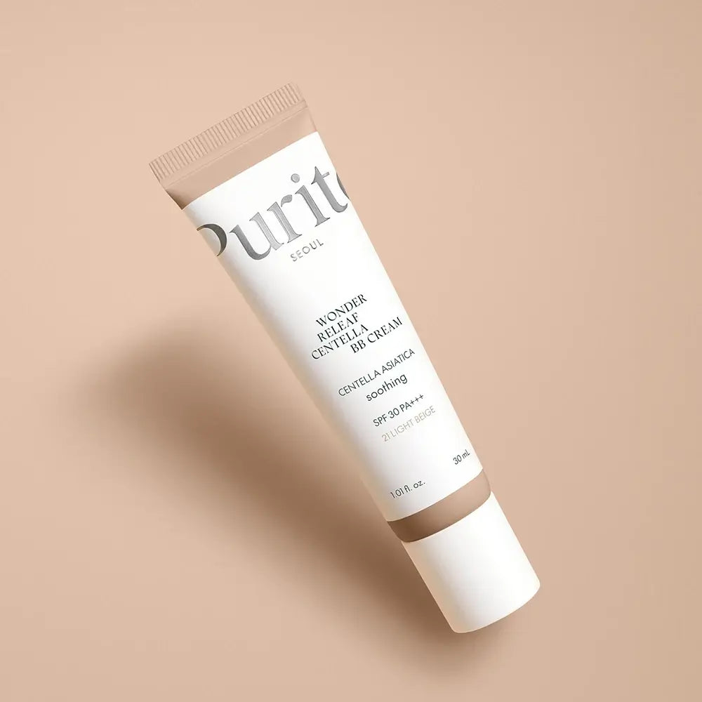PURITO Wonder Releaf Centella BB Cream - getönte Gesichtscreme mit Centella Asiatica und Niacinamid, die hilft, den Hautton auszugleichen und den Hautkomfort zu erhalten - 30 ml - 21 Light Beige