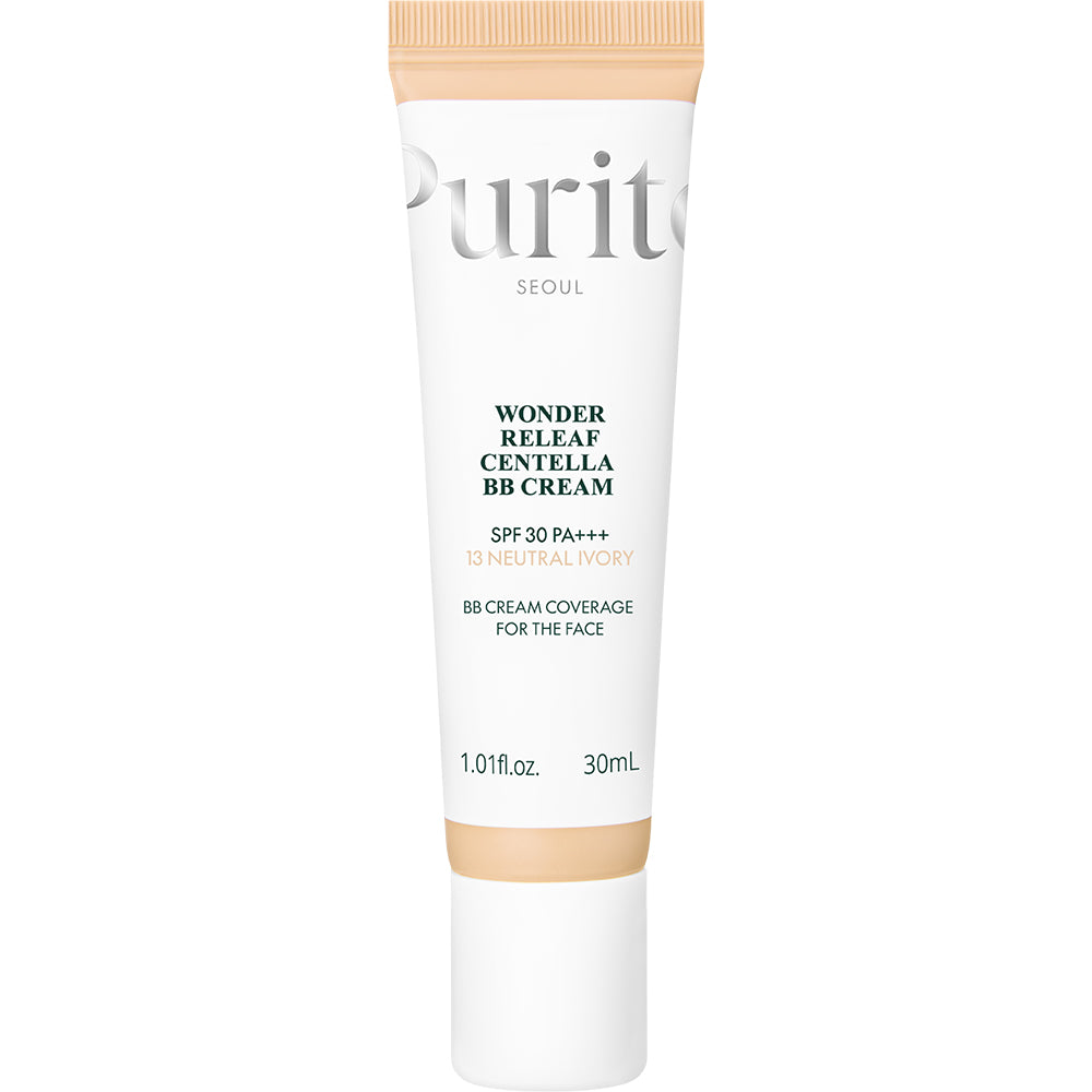PURITO Wonder Releaf Centella BB Cream - getönte Gesichtscreme mit Centella Asiatica und Niacinamid zur Hauttonangleichung und Hautpflege - 30 ml - 13 Neutral Ivory
