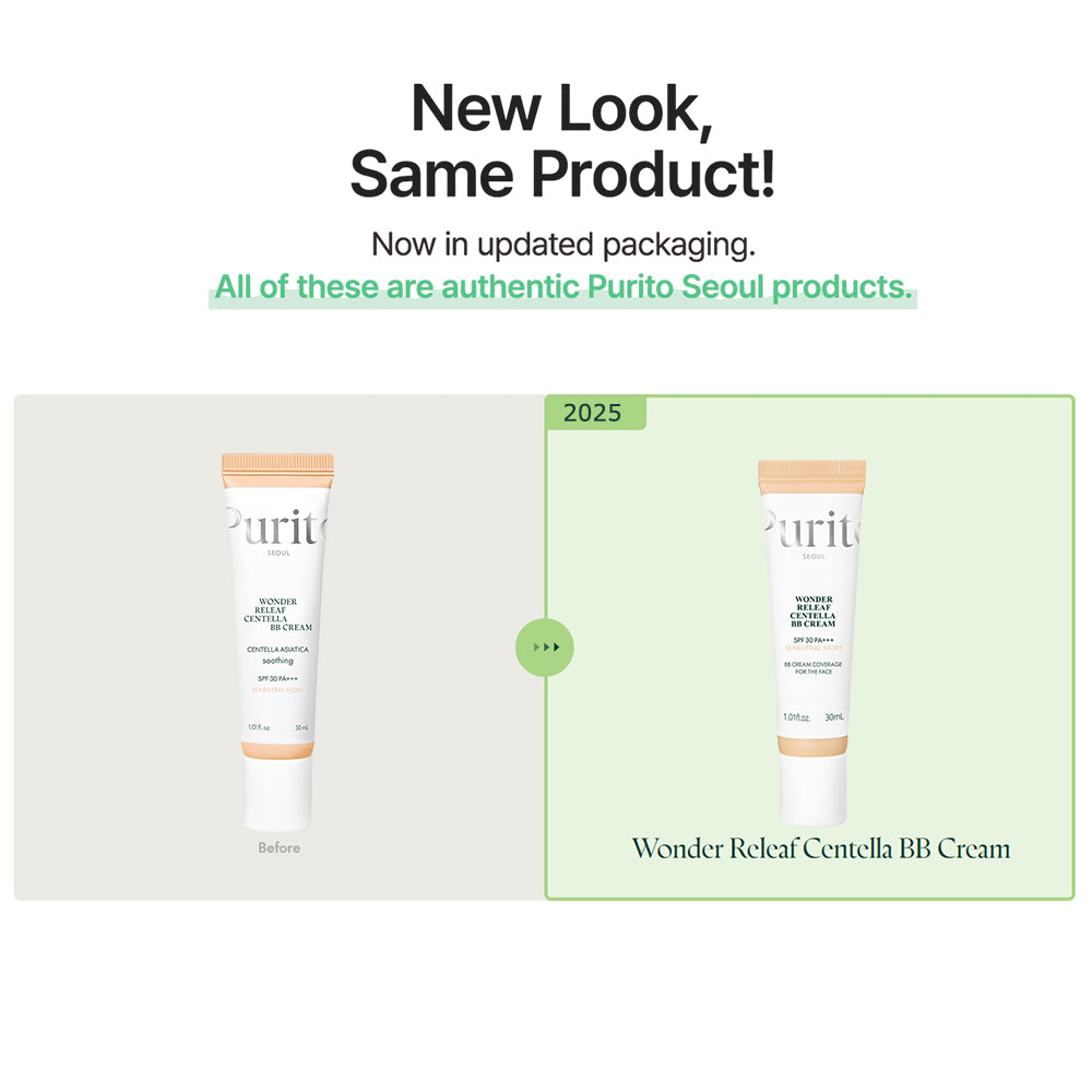 PURITO Wonder Releaf Centella BB Cream - getönte Gesichtscreme mit Centella Asiatica und Niacinamid zur Hauttonangleichung und Hautpflege - 30 ml - 13 Neutral Ivory