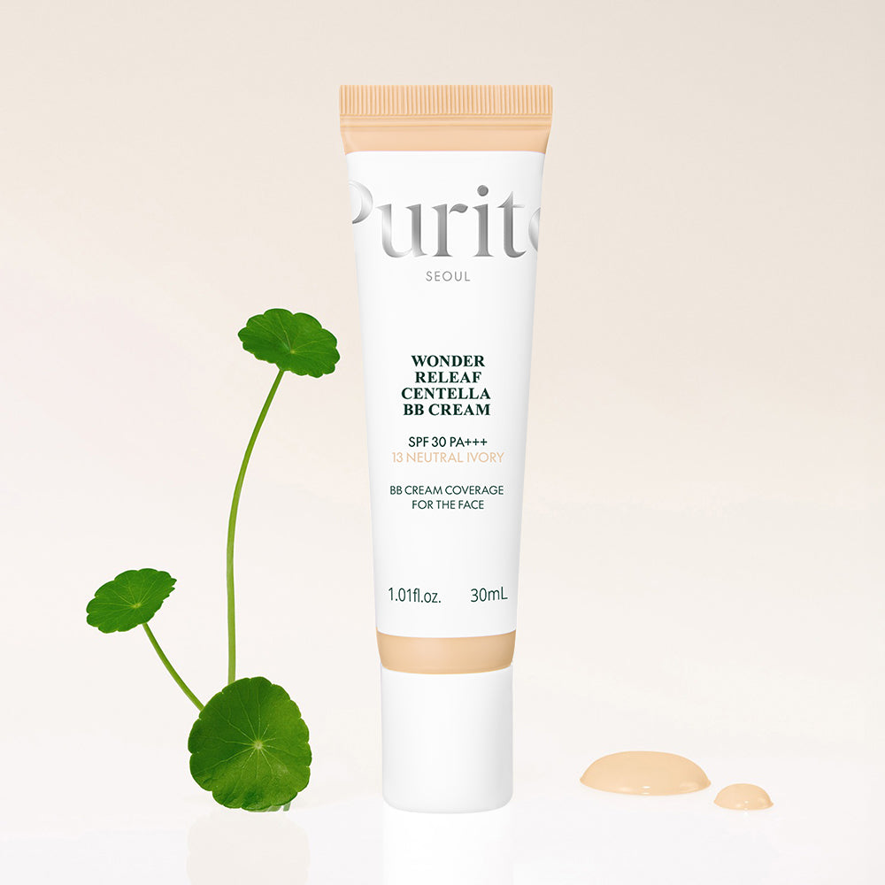 PURITO Wonder Releaf Centella BB Cream - getönte Gesichtscreme mit Centella Asiatica und Niacinamid zur Hauttonangleichung und Hautpflege - 30 ml - 13 Neutral Ivory