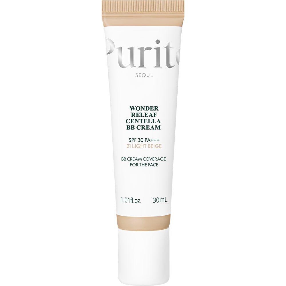 PURITO Wonder Releaf Centella BB Cream - getönte Gesichtscreme mit Centella Asiatica und Niacinamid, die hilft, den Hautton auszugleichen und den Hautkomfort zu erhalten - 30 ml - 21 Light Beige