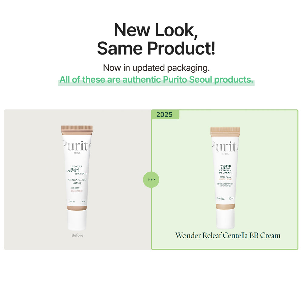 PURITO Wonder Releaf Centella BB Cream - getönte Gesichtscreme mit Centella Asiatica und Niacinamid, die hilft, den Hautton auszugleichen und den Hautkomfort zu erhalten - 30 ml - 21 Light Beige