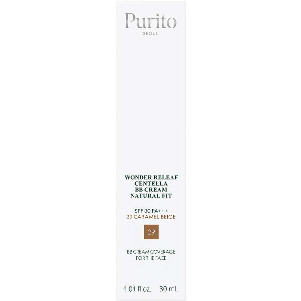 PURITO Wonder Releaf Centella BB Cream Natural Fit, 29 Karamell Beige, 30 ml