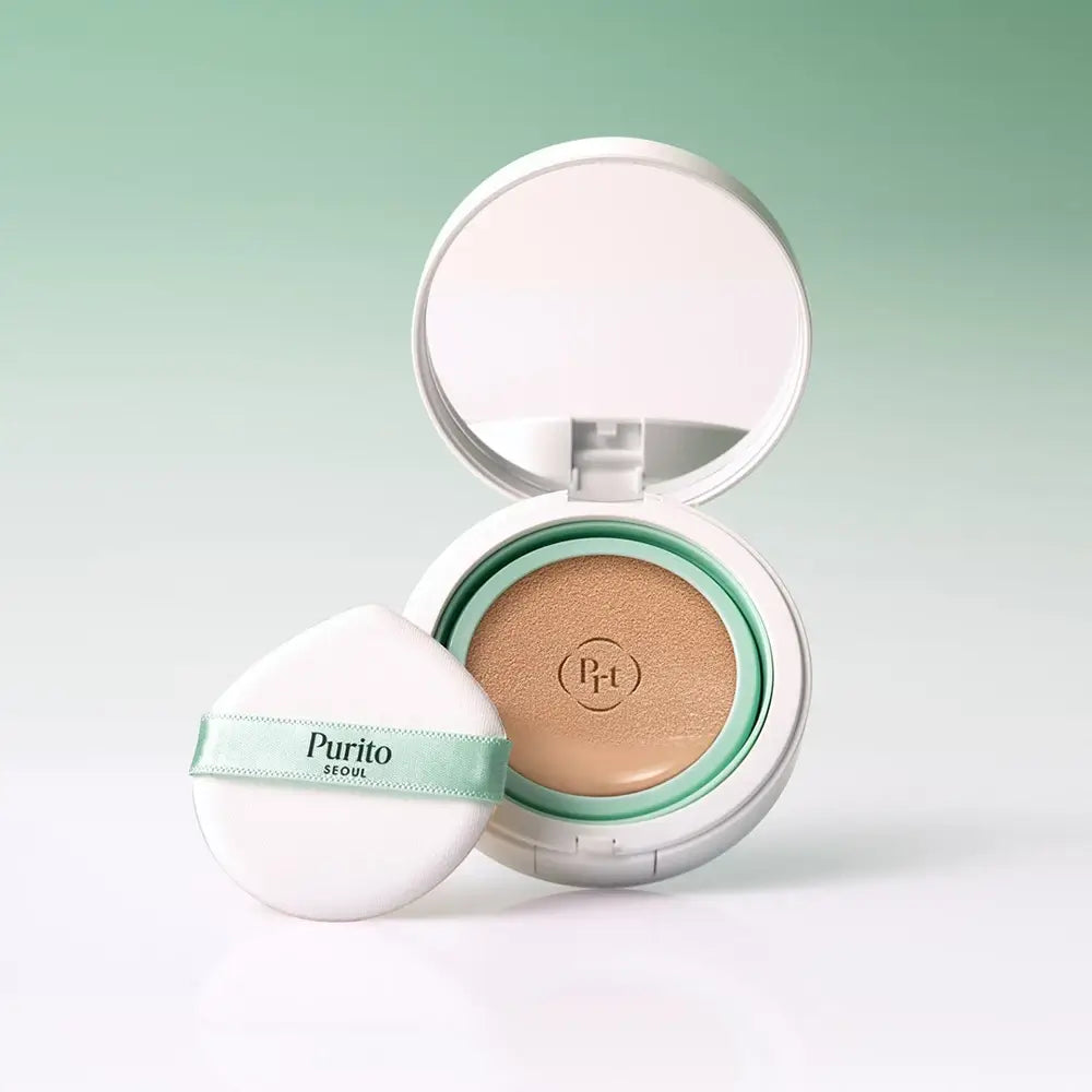 PURITO Wonder Releaf Centella BB Cushion - Kissenformel mit koreanischer Centella Asiatica und Hyaluronsäure zur Abdeckung von Unreinheiten, Akneflecken und Rötungen - 15 g - 13 Neutral Ivory