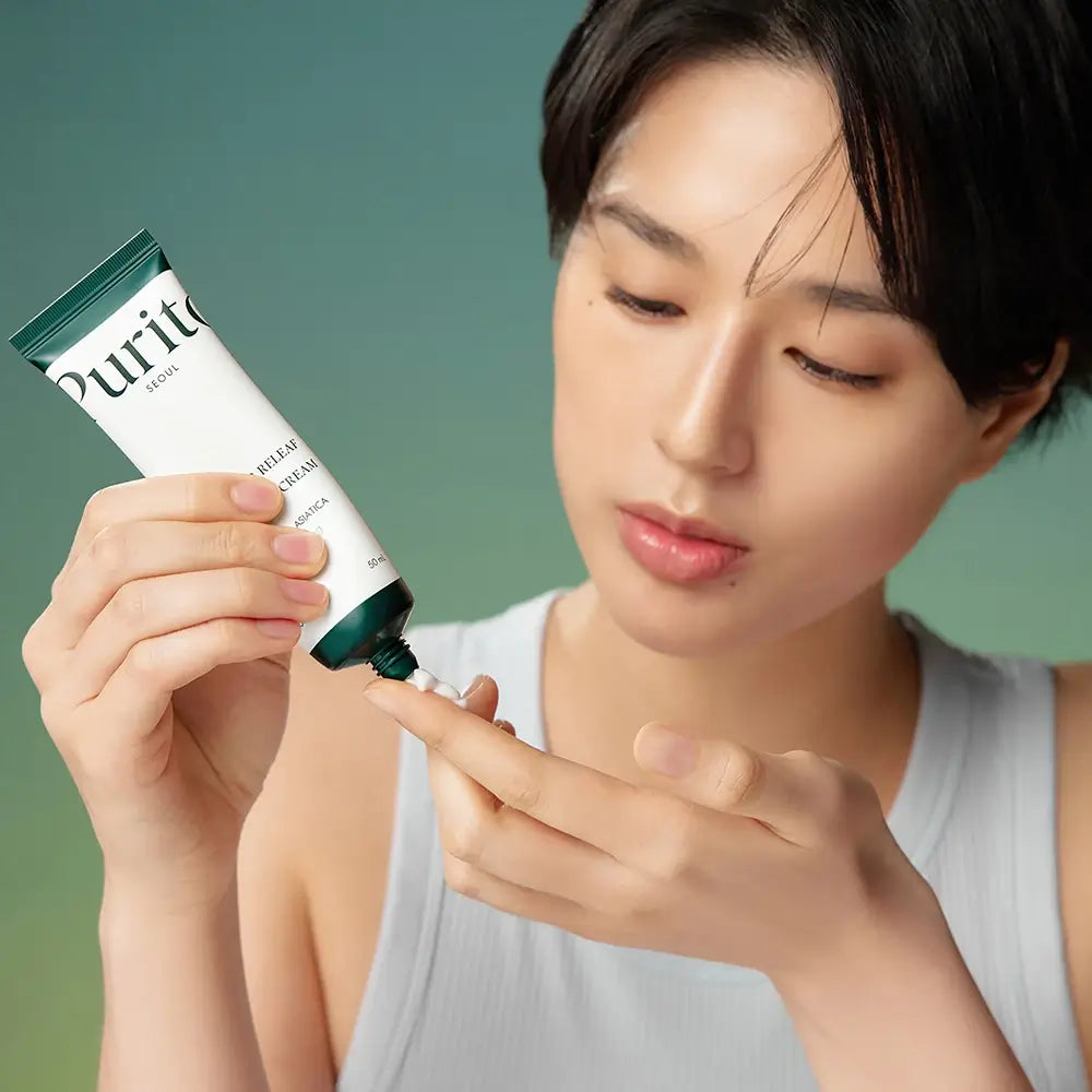 PURITO Wonder Releaf Centella Cream - Gesichtscreme formuliert mit koreanischer Centella Asiatica und Ceramid NP, die hilft, Rötungen und Reizungen zu beruhigen und die Feuchtigkeitsbarriere aufrechtzuerhalten - 50 ml