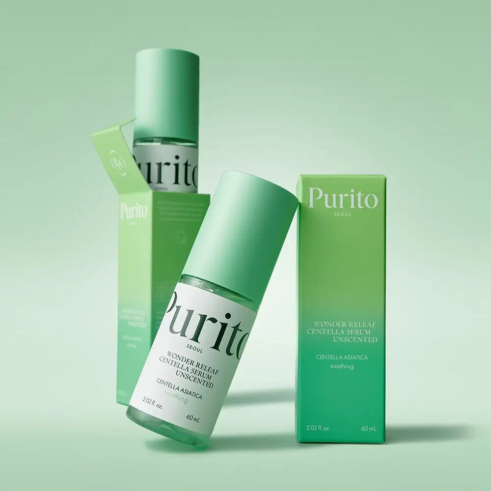 PURITO Wonder Releaf Centella Unscented Serum - Serum für das Gesicht mit Centella Asiatica Extrakt und Allantoin, das zur Beruhigung der Haut und zur Reduzierung von Rötungen beiträgt - 60 ml