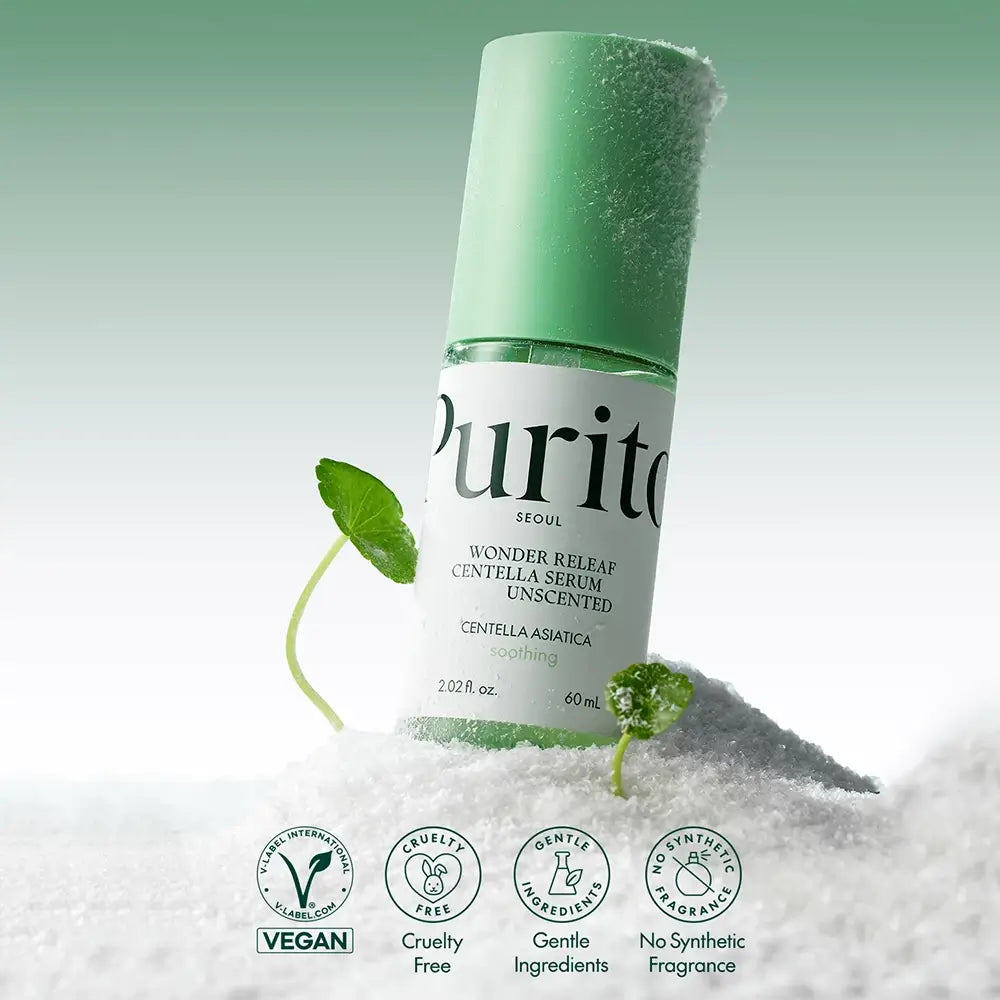 PURITO Wonder Releaf Centella Unscented Serum - Serum für das Gesicht mit Centella Asiatica Extrakt und Allantoin, das zur Beruhigung der Haut und zur Reduzierung von Rötungen beiträgt - 60 ml