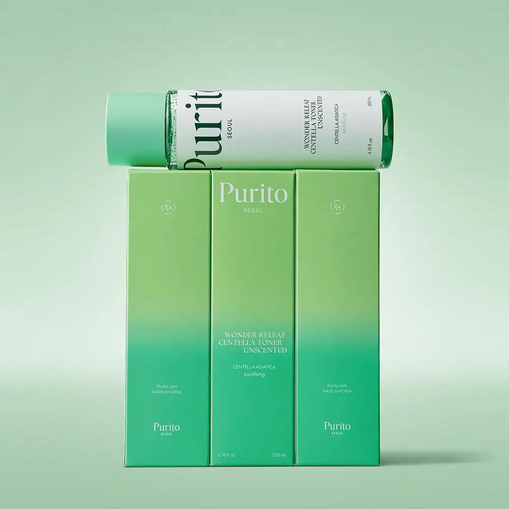PURITO Wonder Releaf Toner beruhigend Centella Parfümfrei - Schnelle Linderung und intensive Feuchtigkeit für empfindliche Haut, 200 ml