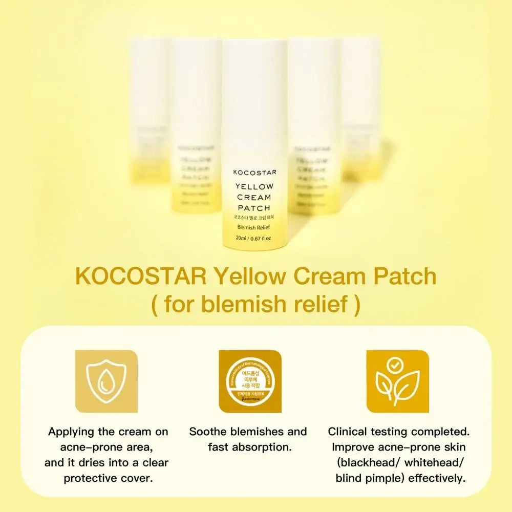 KOCOSTAR Gelbcreme-Patch – Creme formuliert mit Niacinamid und Teebaumblatt-Extrakt, die zur Verbesserung des Hautbildes bei Flecken und Akne beitragen – 20 ml