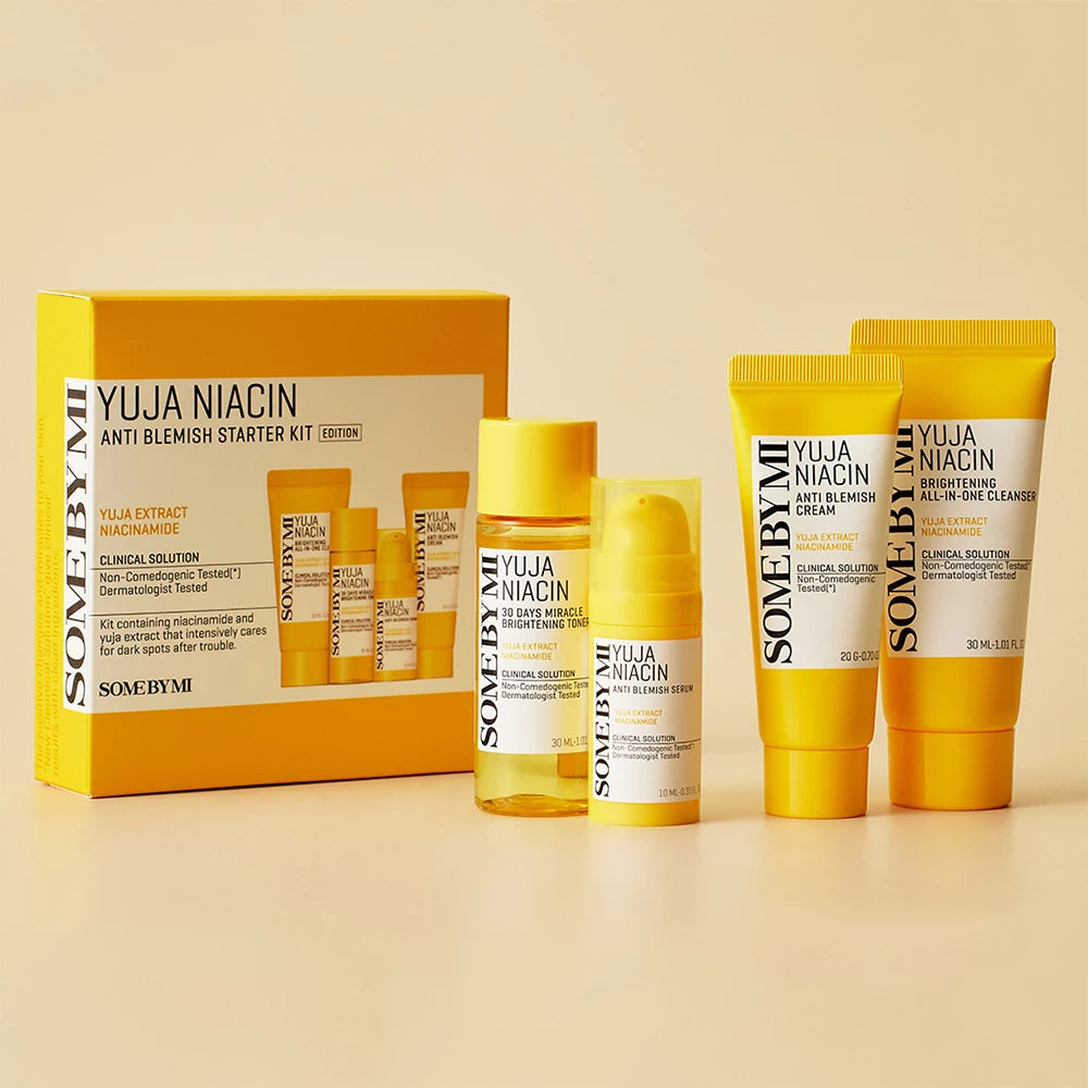 SOME BY MI Yuja Anti Blemish Starter Kit - Set mit 5% Niacinamid & Yuja Extrakt zur Aufhellung & Feuchtigkeitsversorgung