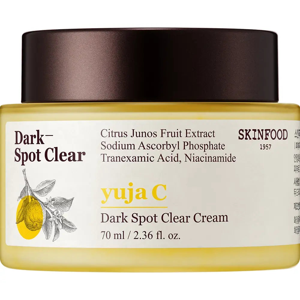 SKINFOOD Yuja C Dark Spot Clear - Gesichtscreme mit stabilisiertem Vitamin C und Niacinamid zur Aufhellung von Pigmentflecken und zur Erhaltung der Hautleuchtkraft - 70 ml