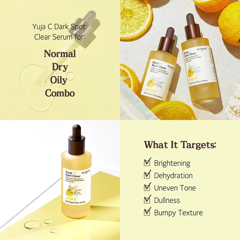 SKINFOOD Yuja C Serum für das Gesicht - Aufhellung und Korrektur von Pigmentflecken, 50 ml