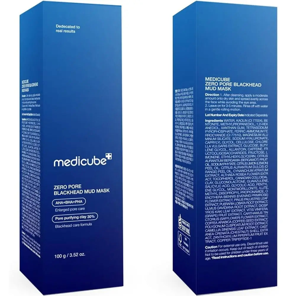 MEDICUBE Zero Pore Gesichtsmaske mit Tonerde - Tiefenreinigung und Porenminimierung, 100g