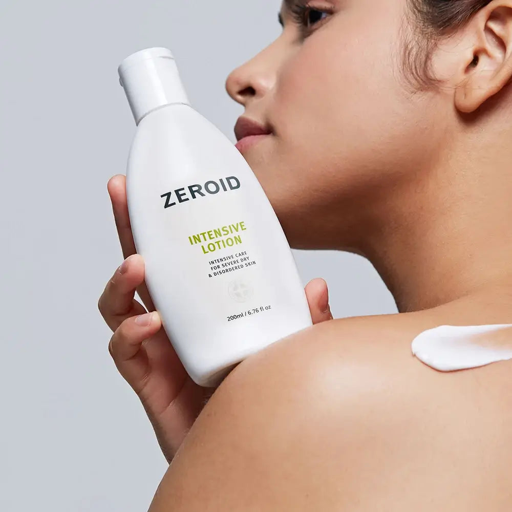 Verpackung & Flasche der ZEROID Intensive Lotion	